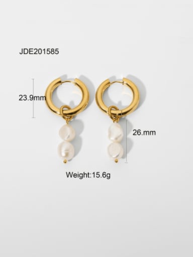 Stainless steel Imitation Pearl Geometric Minimalist Drop Earring