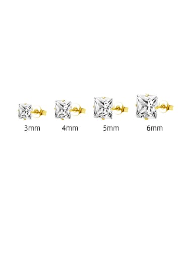 Stainless steel Cubic Zirconia Geometric Minimalist Stud Earring