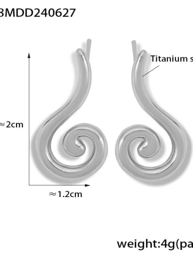 F118 steel color Titanium Steel Geometric Trend Stud Earring