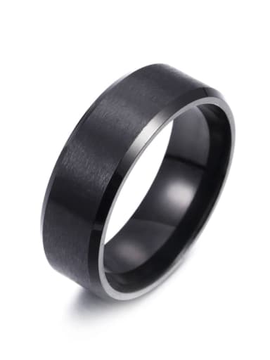 201 stainless steel black Stainless steel Geometric Hip Hop Band Ring