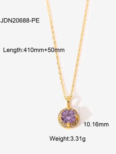 JDN20688 PE Stainless steel Cubic Zirconia Round Dainty Necklace
