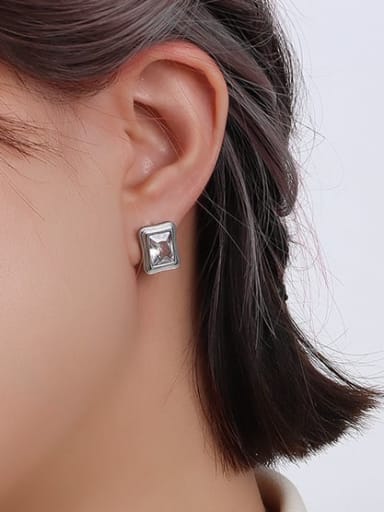 Titanium Steel Cubic Zirconia Vintage Geometric  Earring and Necklace Set