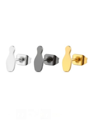 Titanium Steel Smooth Bowling Minimalist Single Earring(Single-Only One)