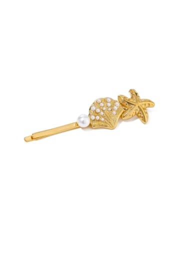 Stainless steel Imitation Pearl  Minimalist Sea Star Hair Pin