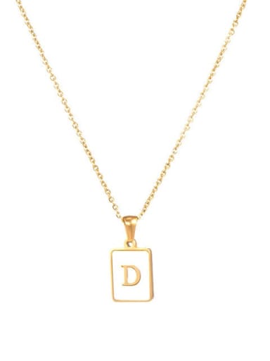JDN201003 D Stainless steel Shell Message Trend Initials Necklace