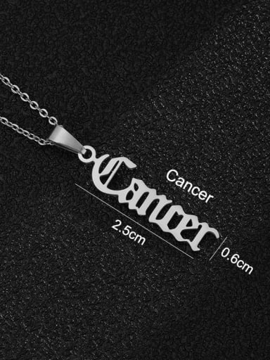 Steel Cancer Stainless steel Constellation Hip Hop Necklace