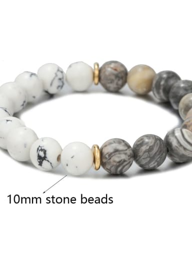 Alloy Natural Stone Elastic rope Trend Beaded Bracelet