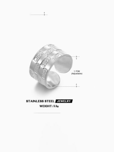 Stainless steel Geometric Hip Hop Band Ring