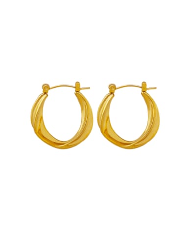 F700 Gold Earrings Titanium Steel Geometric Minimalist Huggie Earring