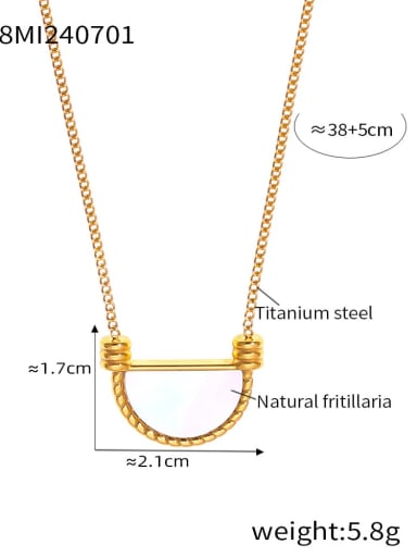 P1848 Golden Necklace Titanium Steel Shell Geometric Minimalist Necklace