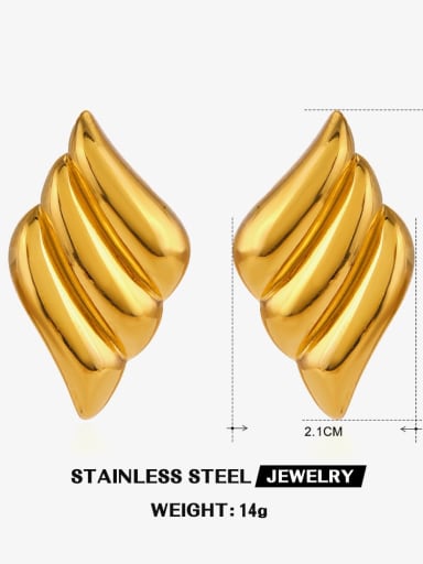 Wings earrings in gold Stainless steel Geometric Trend Stud Earring