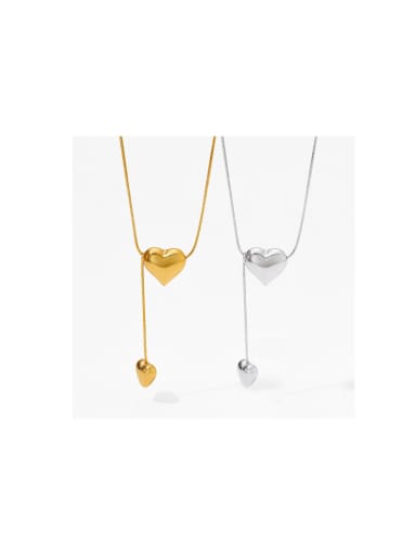 Stainless steel Heart Trend Lariat Necklace
