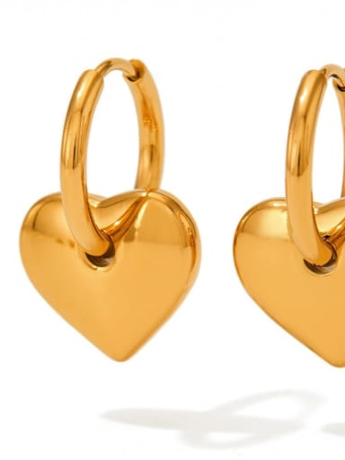 KDE448 Gold Stainless steel Heart Trend Stud Earring