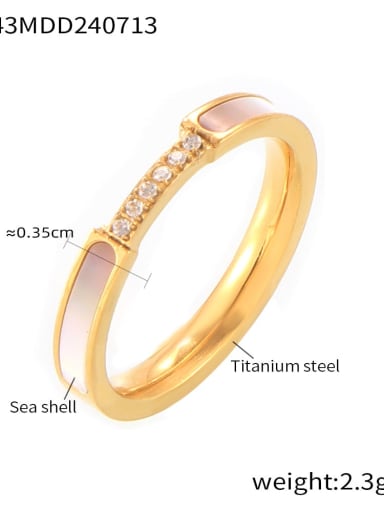 A143 Gold Ring No. 6 Trend Geometric Titanium Steel Cubic Zirconia Ring and Necklace Set