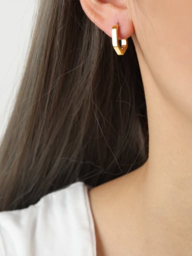 F1233 Gold Earrings Titanium Steel Geometric Trend Stud Earring