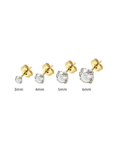 Stainless steel Cubic Zirconia Geometric Minimalist Stud Earring