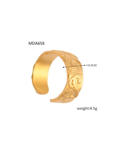 A658 Gold Ring Titanium Steel Geometric Minimalist Band Ring
