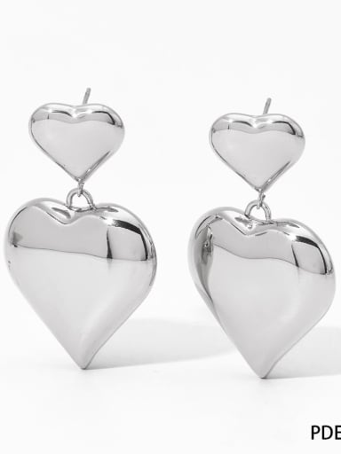 Steel color PDE2191 Stainless steel Heart Trend Stud Earring