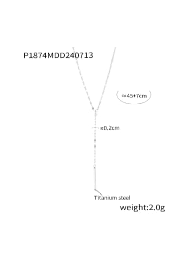P1874 steel necklace Titanium Steel Geometric Minimalist Lariat Necklace