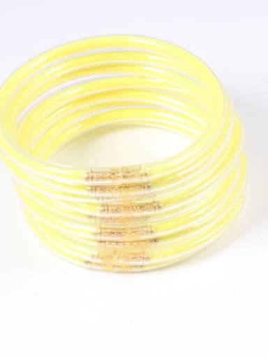PVC Silicone Tube Gold Powder Bracelet, Jelly Bangles Bracelet, Cross-Border 9 in a Group