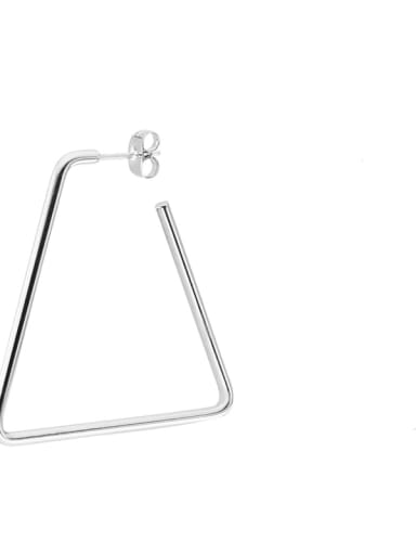 Trapezoidal steel color (40mm pair) Titanium Steel Geometric Minimalist Huggie Earring