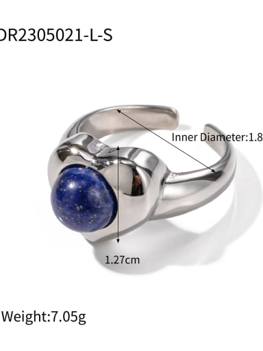 JDR2305021 L S Stainless steel Tiger Eye Geometric Vintage Band Ring