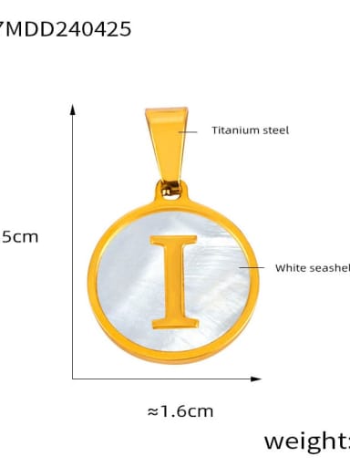 Titanium Steel Shell Minimalist Letter  Pendant