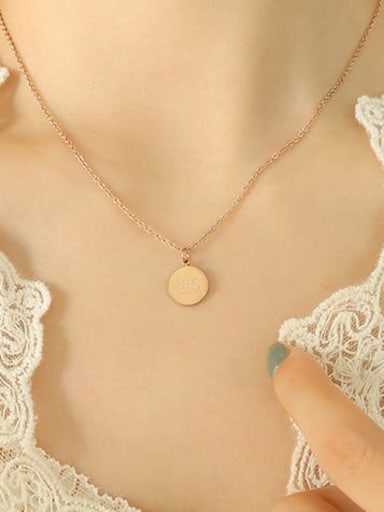 P516 rose necklace 40+ 5cm Titanium Steel Geometric Letter Minimalist Necklace