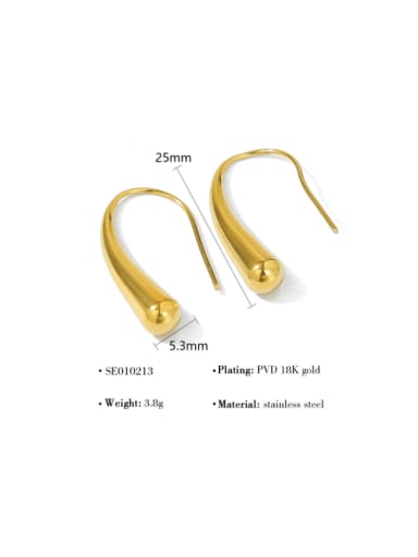 SE010213 Stainless steel Water Drop Minimalist Hook Earring