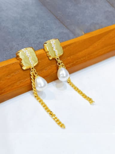 Brass Geometric Tassel Vintage Drop Earring