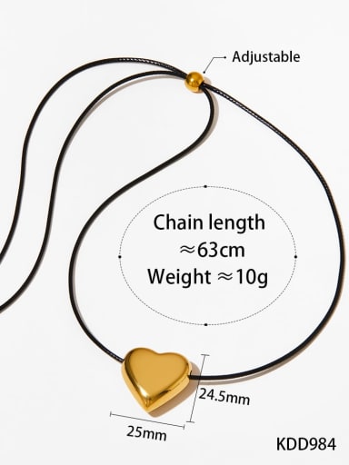 Stainless steel Microfiber Leather Heart Trend Necklace