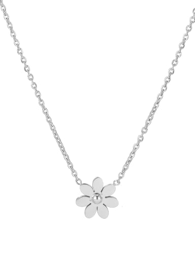 O67 Little Daisy Necklace Steel Titanium Steel Flower Minimalist Necklace