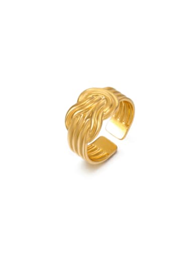 Golden geometric ring Stainless steel Twist Irregular Hip Hop Band Ring