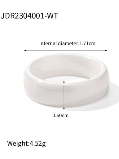 Stainless steel Porcelain Geometric Minimalist Band Ring