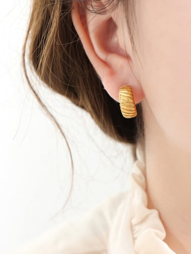 F939 Gold Earrings Titanium Steel Geometric Trend Stud Earring