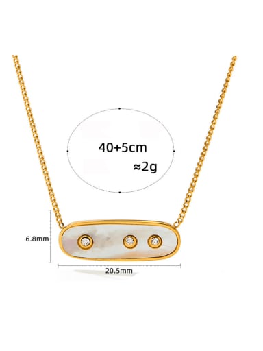 KCD222 Gold Stainless steel Shell Rectangle Minimalist Necklace