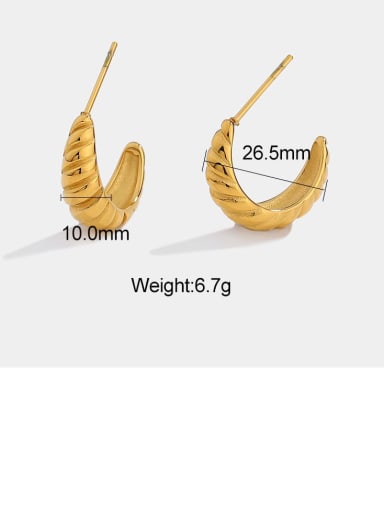 big gold Stainless steel Geometric Trend Stud Earring