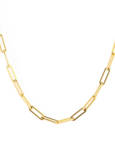 P010 Cross Plain Chain Necklace Gold Titanium Steel Trend Geometric Bracelet and Necklace Set
