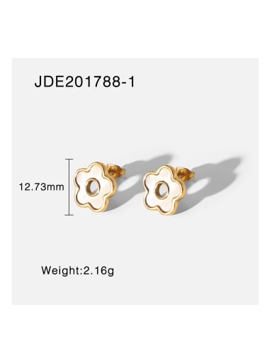 JDE201788 1 Stainless steel Flower Trend Stud Earring