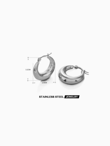 Stainless steel Geometric Hip Hop Huggie Earring