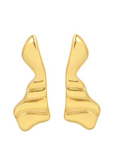 F555 Gold Earrings Titanium Steel Irregular Minimalist Stud Earring
