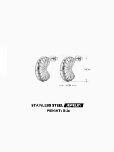 Steel colored earrings Stainless steel Geometric Vintage Stud Earring