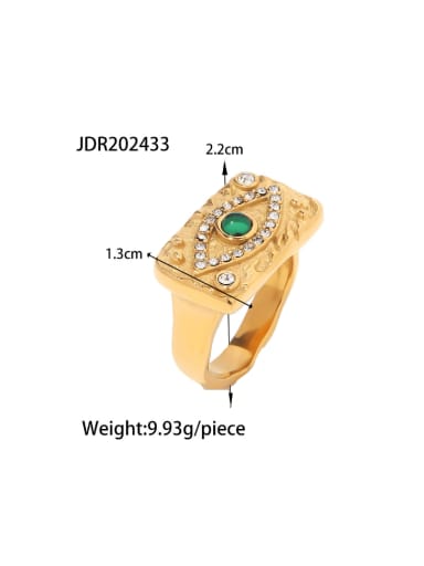 JDR202433 uS. 6 Stainless steel Cubic Zirconia Hip Hop Geometric  Ring Earring Bangle And Necklace Set