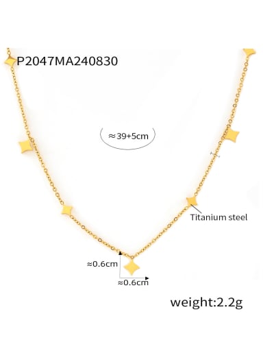 P2047 Golden Necklace Titanium Steel Star Minimalist Necklace