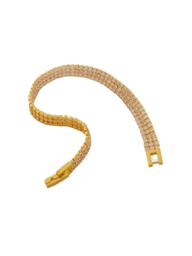 E062 gold Zircon Bracelet Titanium Steel Cubic Zirconia Geometric Hip Hop Strand Bracelet