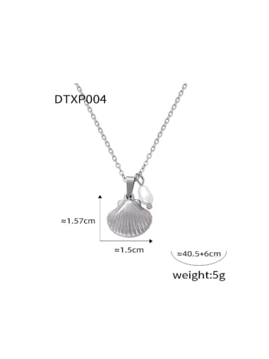 MDTXP004 Steel Necklace Trend Irregular Titanium Steel Freshwater Pearl Earring and Necklace Set