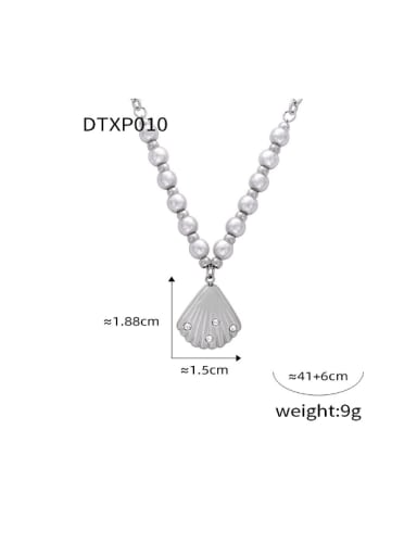 MDTXP010 Steel Necklace Trend Irregular Titanium Steel Freshwater Pearl Earring and Necklace Set
