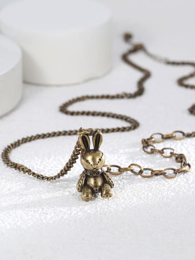 Brass Rabbit Trend Necklace
