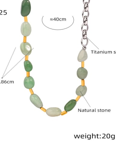 Titanium Steel Natural Stone Geometric Vintage Beaded Necklace