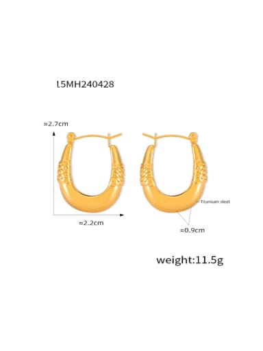 F1515 Gold Earrings Titanium Steel Geometric Hip Hop Huggie Earring